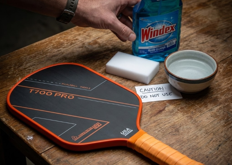 Cleaning a pickleball paddle with Windex is not recommended.