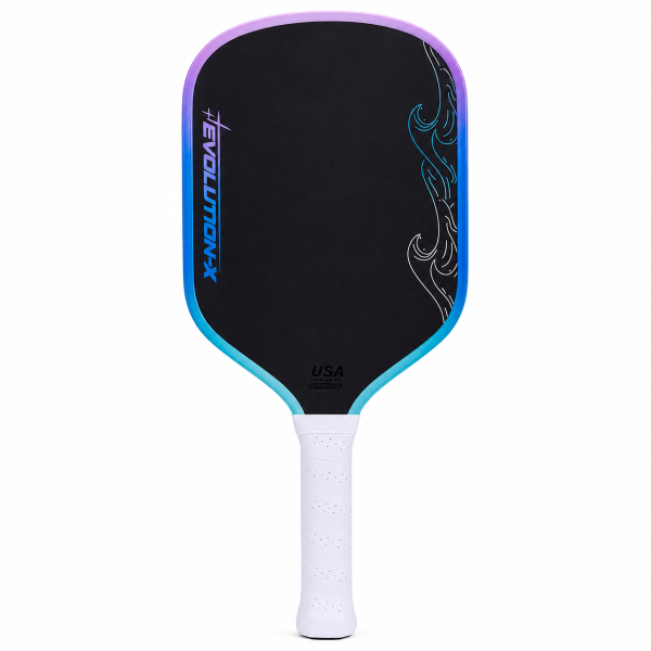 Gradient purple blue competition pickleball paddle with T700 carbon fiber face and USA Pickleball approved mark