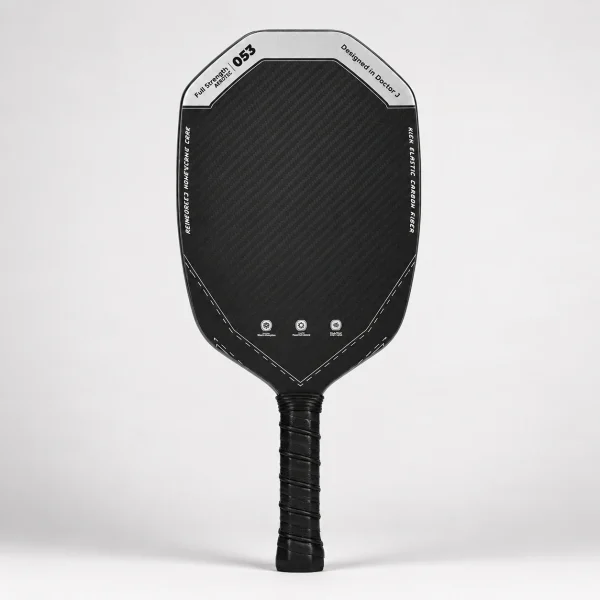 GEN2 matte black carbon fiber pickleball paddle with T700 3K face and black handle