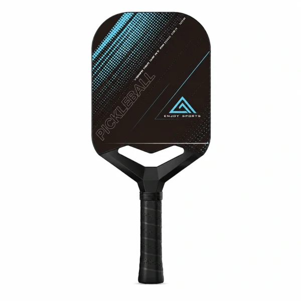 13mm T700 carbon fiber pickleball paddle with tube frame, blue dot gradient graphic, V-throat frame, and black handle