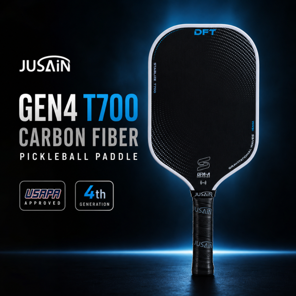 SPP-G4-01 GEN4 T700 carbon fiber pickleball paddle hero shot with USAPA approved 4th generation foam core design