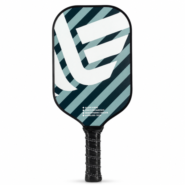 Fiberglass Pickleball Paddle - 16mm Attack, Teal Diagonal E-Logo Design Hero Shot
