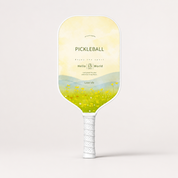 Fiberglass Pickleball Paddle - 13mm Attack, Watercolor Wildflower Love Life Hero Shot