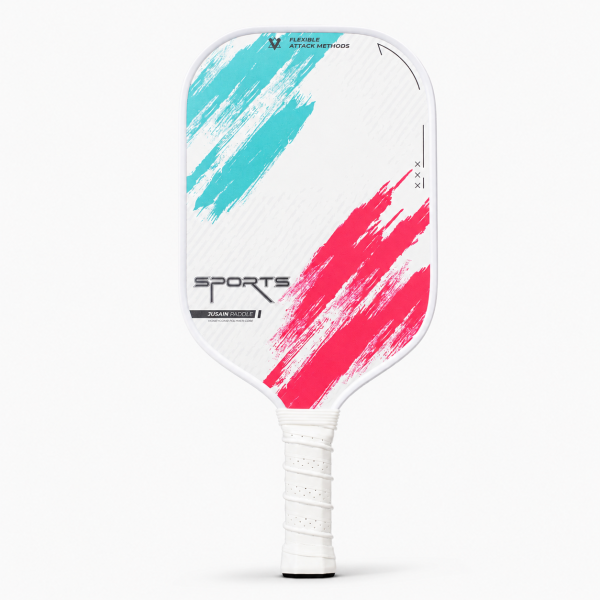 Fiberglass Pickleball Paddle - 16mm Attack, Brushstroke Teal Pink SPORTS Hero Shot