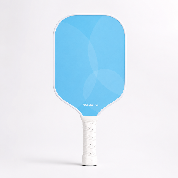 Fiberglass Pickleball Paddle - 16mm Defensive, Sky Blue Clover Pattern Hero Shot
