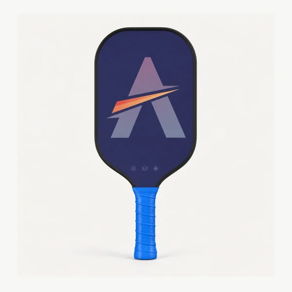 Deep Navy Designer A Logo Carbon Fiber Pickleball Paddle - AI generated product suite image 1