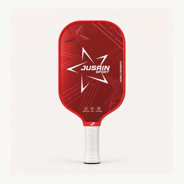 Red Star JUSAIN SPORT Carbon Fiber Pickleball Paddle - AI generated product suite image 1