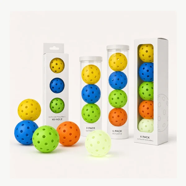 Outdoor 40-Hole TPE Pickleball Balls - AI generated product suite image 1