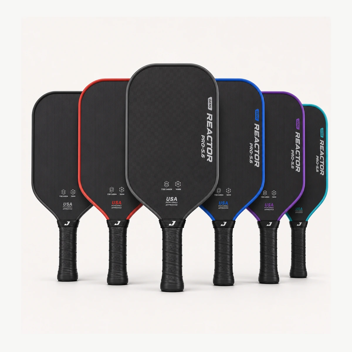 REACTOR PRO-5.6 GEN5 T700 Carbon Fiber Pickleball Paddle - AI generated product suite image 1 REACTOR PRO-5.6 GEN5 T700 Carbon Fiber Pickleball Paddle - AI generated product suite image 1